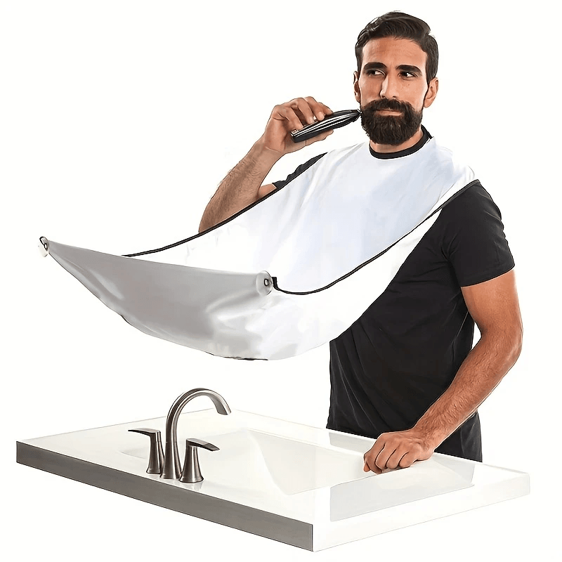 Men's Beard Shaving Apron – Hair Catcher Bib & Shaving Organizer, Easy Bathroom Cleanup, Grooming Gift for Him