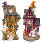 11" Spooky Haunted Houses with Lights - Set of 2