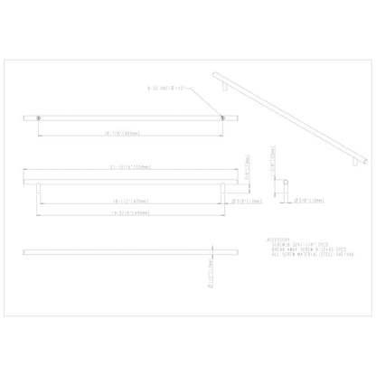 96 mm Center-to-Center Hollow Matte Black Stainless Steel Naples Cabinet Bar Pull
