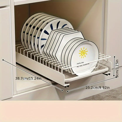 Space-Saving Stainless Steel Dish Rack - Pull-Out Kitchen Organizer | Home Organization | Kitchen + Metal