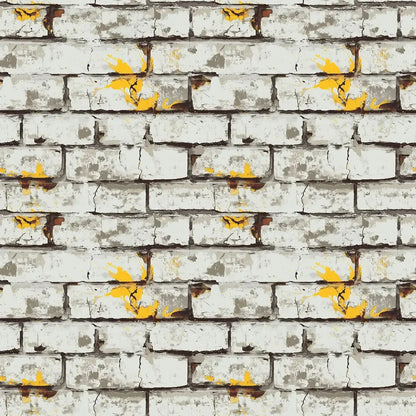 Urban Splatter White Brick Wall