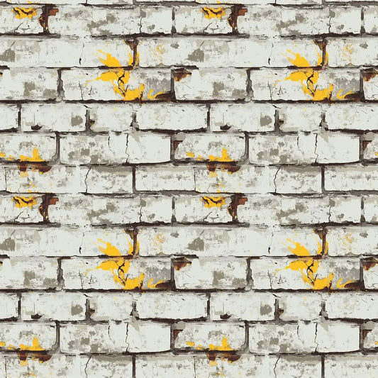 Urban Splatter White Brick Wall
