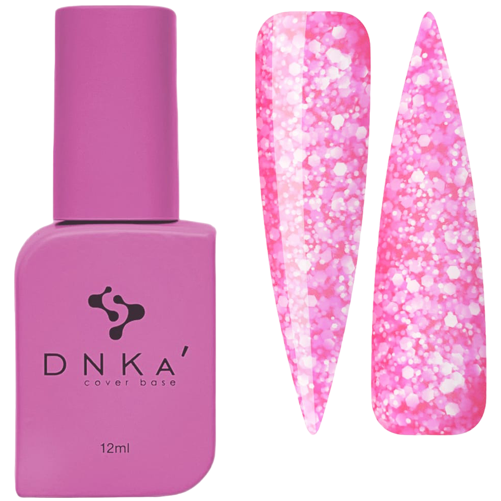 DNKa Cover Base #0065 Kiss Pink with Flakes, 12 ml