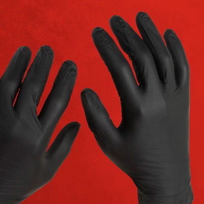 Hospeco Night Angel® Nitrile Exam, PF, Black, 4 mil