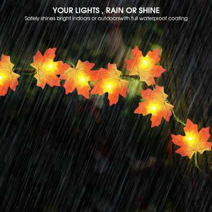 10Ft Maple Leaf String Lights Thanksgiving Christmas Decorations