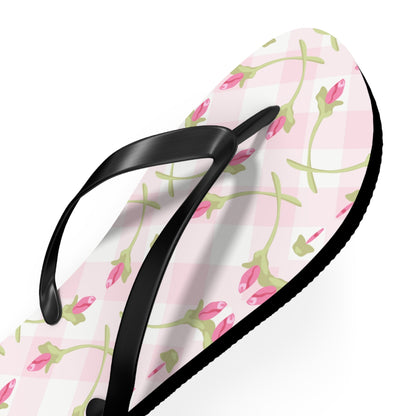 Customizable: Chic Floral Flip Flops for Summer Fun, Beach Vacation Sandals, Garden Party Footwear, Stylish Slip-Ons, Spring Accessories