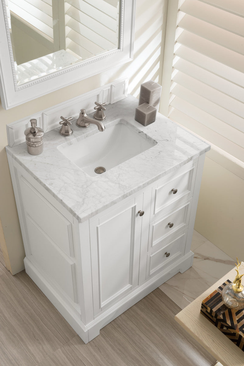De Soto 30" Single Vanity Cabinet, Bright White