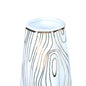 15" White and Gold Faux Bois Cylinder Ceramic Table Vase