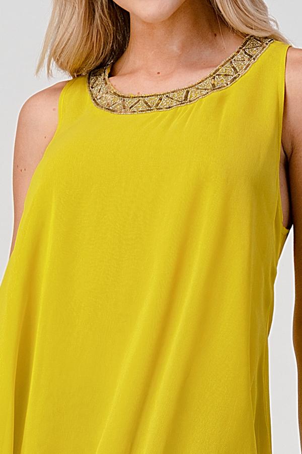 Beaded Neckline Chiffon Tunic | Apparel | Kitchen + Metal