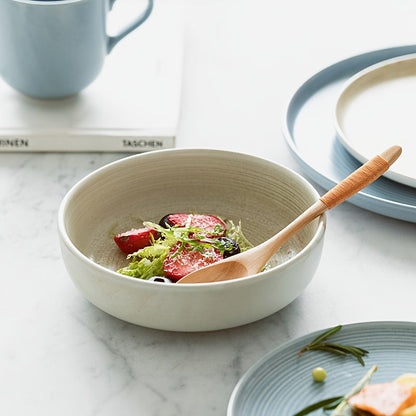 Japanese Style Blue  White Dinnerware Set with Spoon