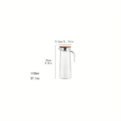 1pc, Water Pitcher With Lid, 37.1oz/54.1oz Heavy Duty Drink Picher,