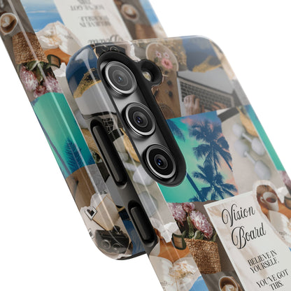 Inspiring Vision Board Phone Case, Motivational Tough Case, Adventurous Gift for Her, Self-Care, Dream Big, Unique Phone Accessory