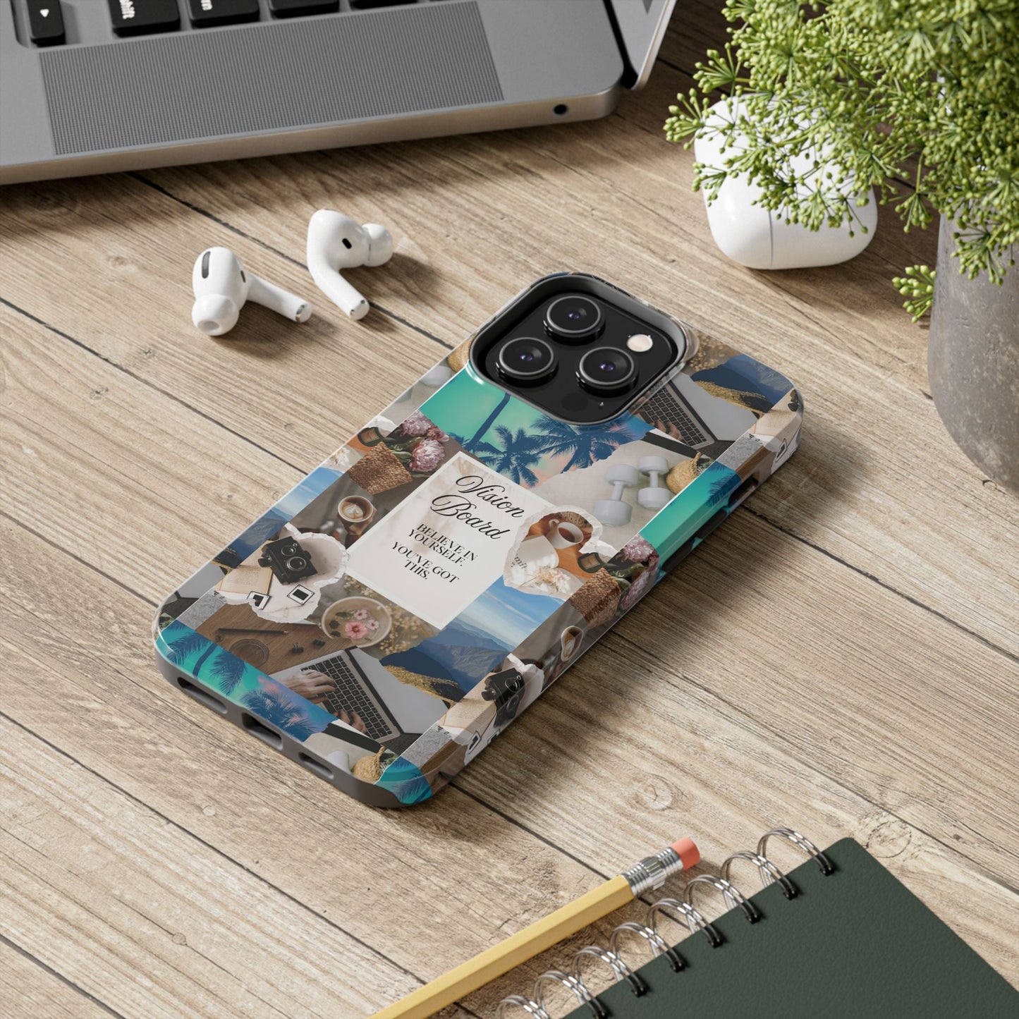 Inspiring Vision Board Phone Case, Motivational Tough Case, Adventurous Gift for Her, Self-Care, Dream Big, Unique Phone Accessory