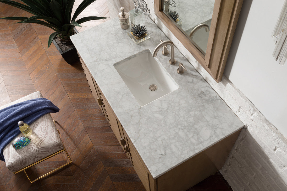 Portland 48" Single Vanity Cabinet, Whitewashed Walnut