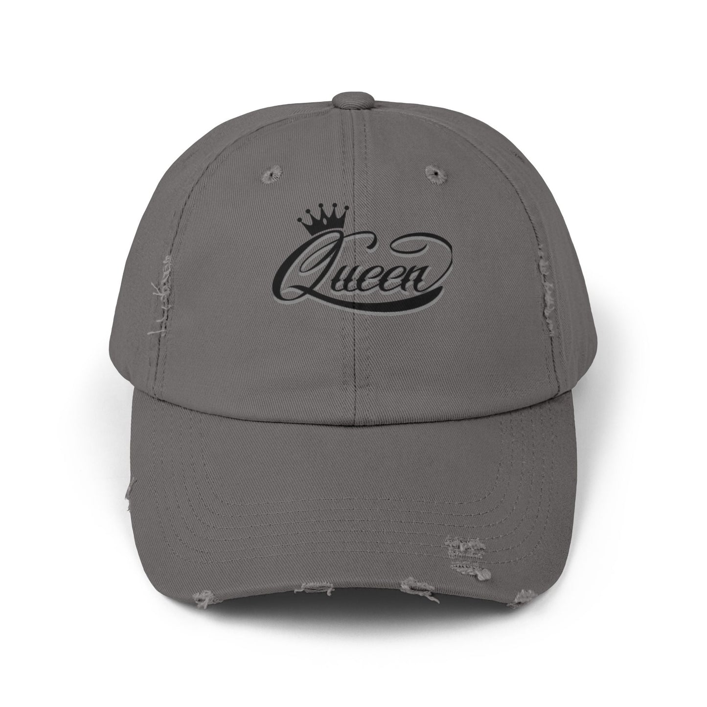 Distressed Queen Cap - Vintage Style Unisex Baseball Hat, Hip Hop Headgear & Streetwear Fashion Accessory