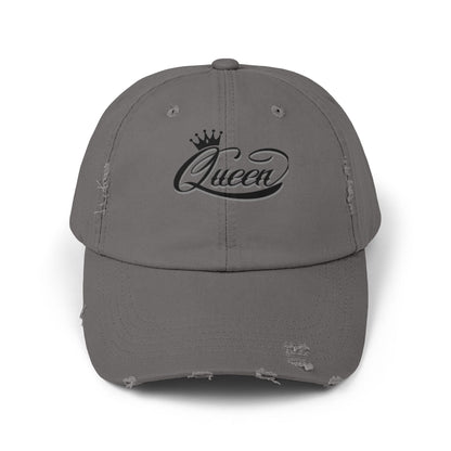 Distressed Queen Cap - Vintage Style Unisex Baseball Hat, Hip Hop Headgear & Streetwear Fashion Accessory