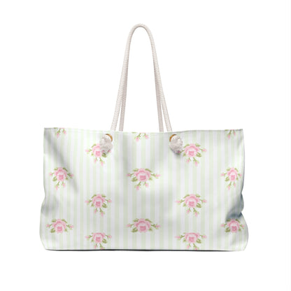Customizable: Floral Weekender Bag - Perfect for Travel, Beach Trips, Mothers Day, Sleepovers, Eco-Friendly Tote