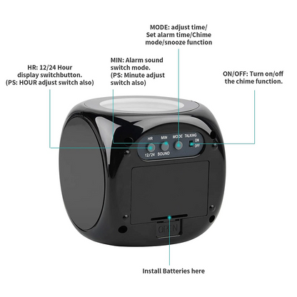 LED Projection Alarm Clock Digital LCD Display Voice Talking Weather