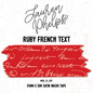 Ruby French Text 15mm washi