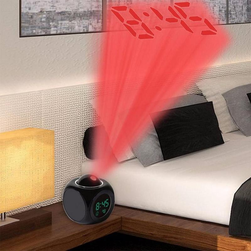 LED Projection Alarm Clock Digital LCD Display Voice Talking Weather