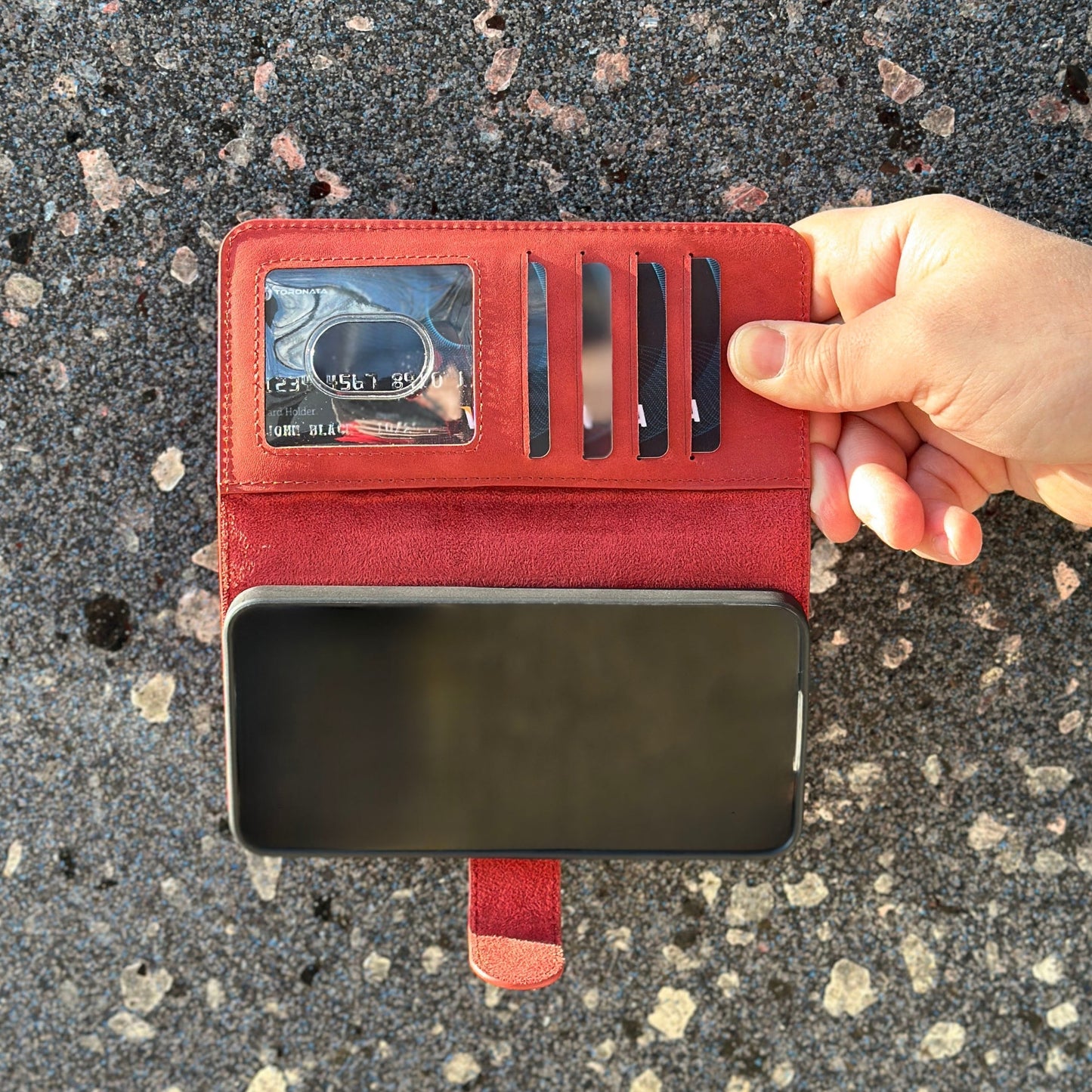 Vegas Premium Leather iPhone 15 Pro Wallet Case with MagSafe | Detachable RFID Blocking Luxury Wallet