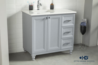Isabel 36" Gray Bathroom Cabinet