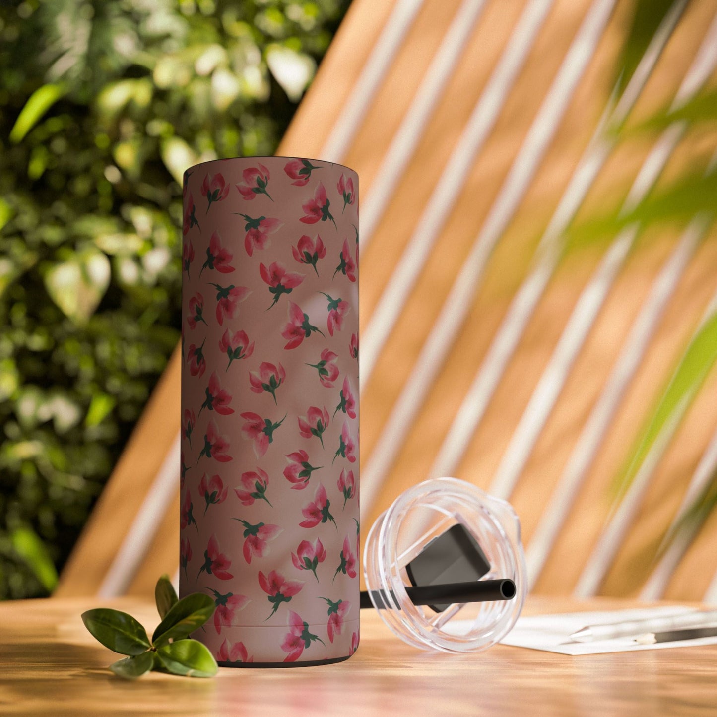 Customizable: Floral Pattern Tumbler, Personalized Gift for Coffee Lovers, Travel Mug for Women, Insulated Drinkware, Trendy Water Bottle