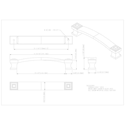96 mm Center-to-Center Satin Nickel Square Delmar Cabinet Pull