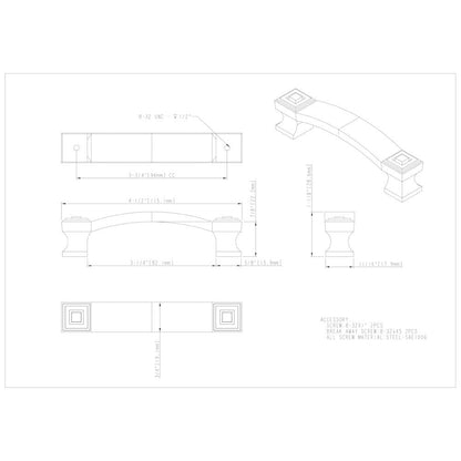 96 mm Center-to-Center Satin Nickel Square Delmar Cabinet Pull