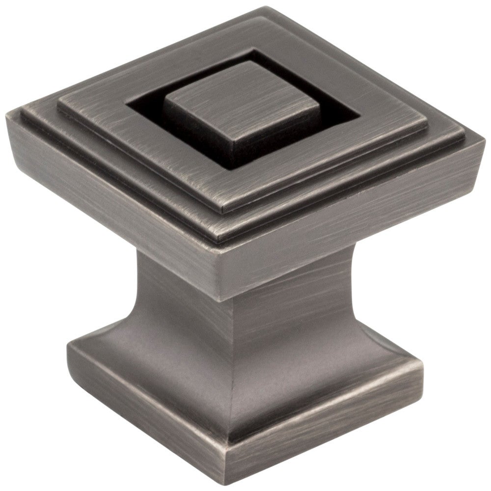 1" Overall Length Satin Nickel Square Delmar Cabinet Knob