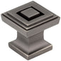 1" Overall Length Satin Nickel Square Delmar Cabinet Knob