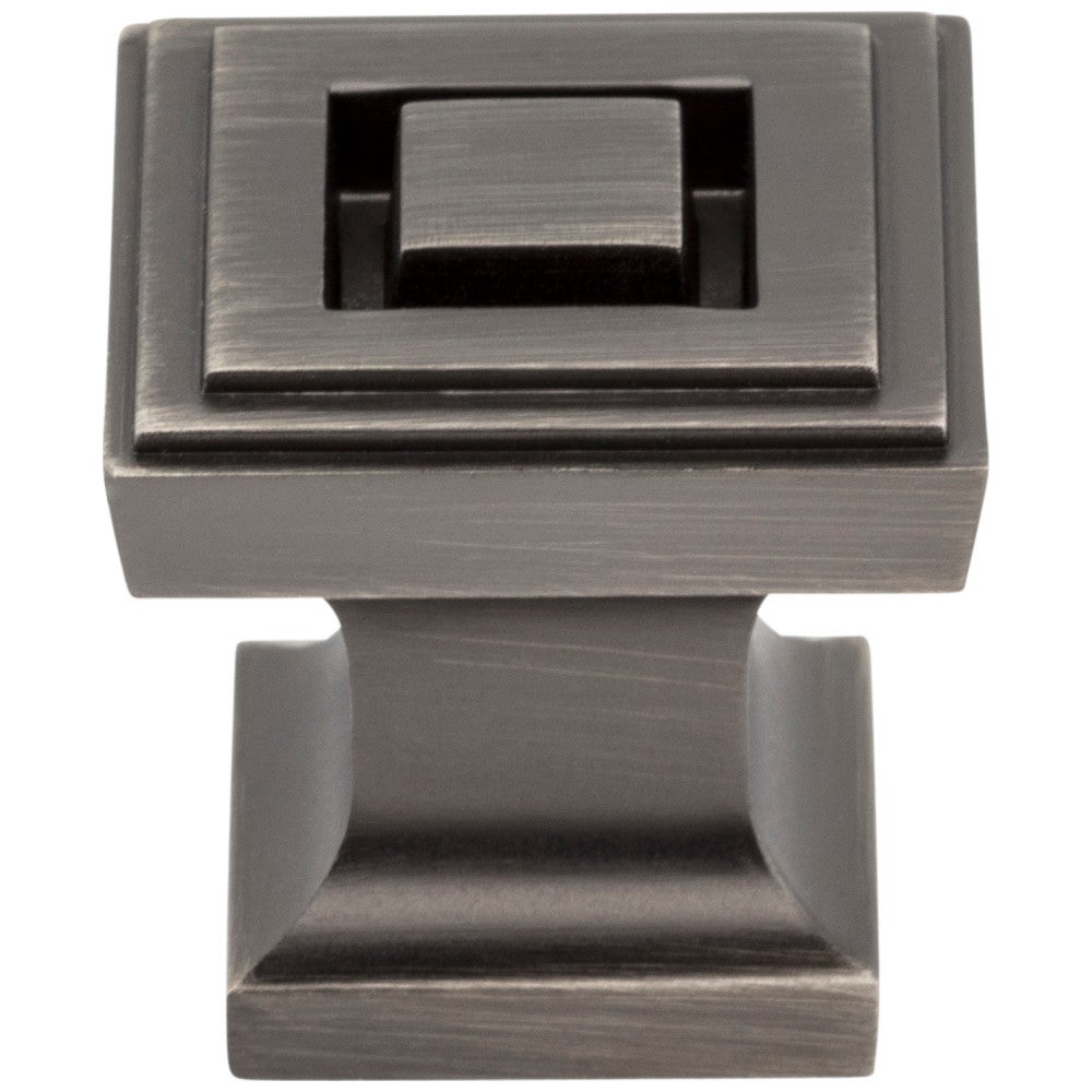 1" Overall Length Satin Nickel Square Delmar Cabinet Knob