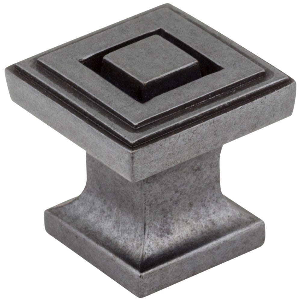 1" Overall Length Satin Nickel Square Delmar Cabinet Knob