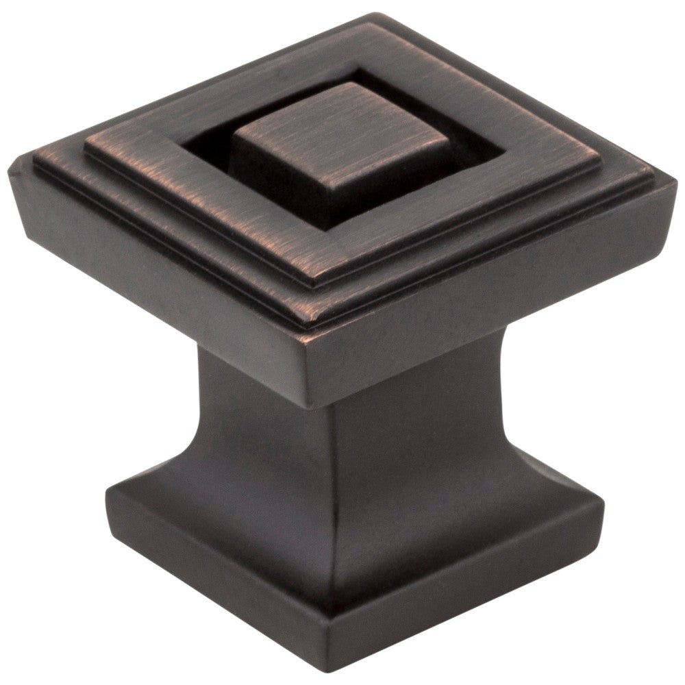 1" Overall Length Satin Nickel Square Delmar Cabinet Knob