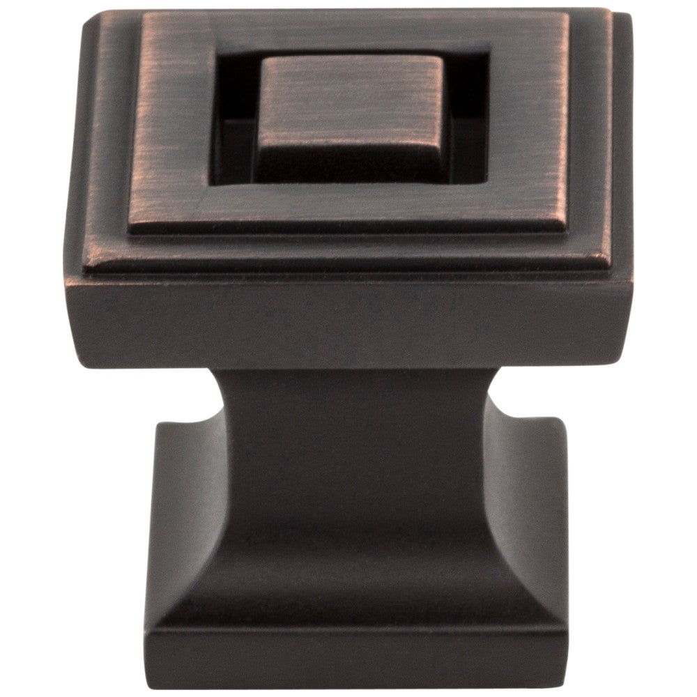 1" Overall Length Satin Nickel Square Delmar Cabinet Knob