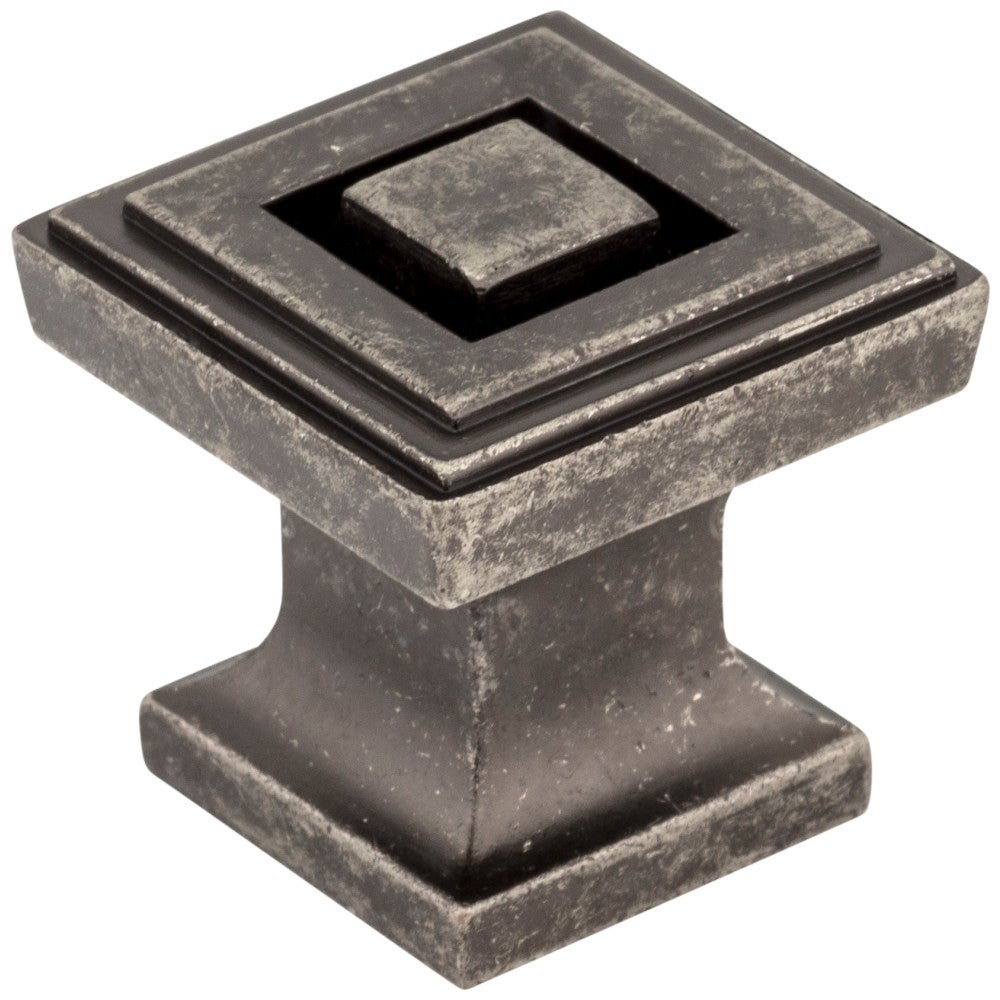 1" Overall Length Satin Nickel Square Delmar Cabinet Knob