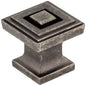 1" Overall Length Satin Nickel Square Delmar Cabinet Knob
