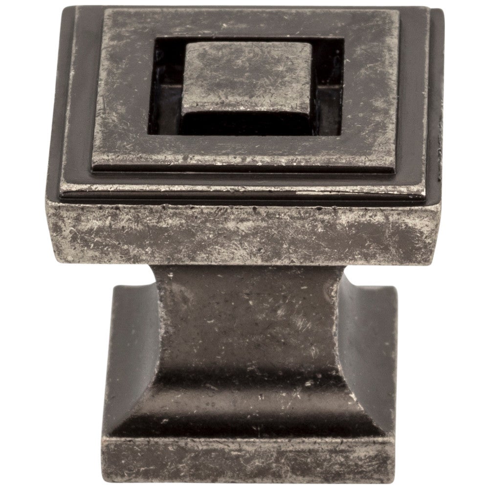 1" Overall Length Satin Nickel Square Delmar Cabinet Knob