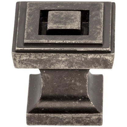 1" Overall Length Satin Nickel Square Delmar Cabinet Knob