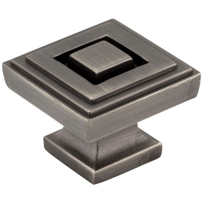 1" Overall Length Satin Nickel Square Delmar Cabinet Knob