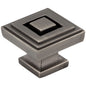 1" Overall Length Satin Nickel Square Delmar Cabinet Knob