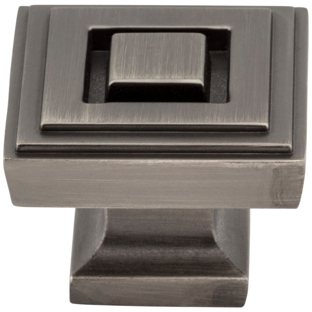 1" Overall Length Satin Nickel Square Delmar Cabinet Knob
