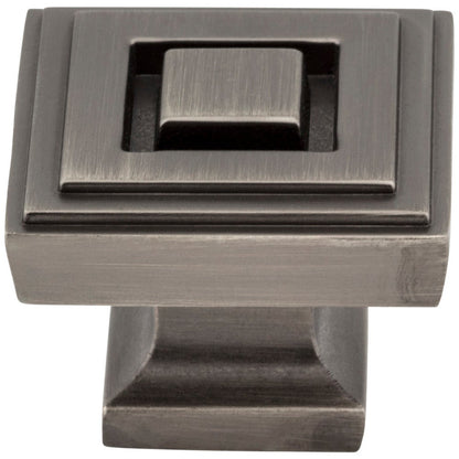 1" Overall Length Satin Nickel Square Delmar Cabinet Knob