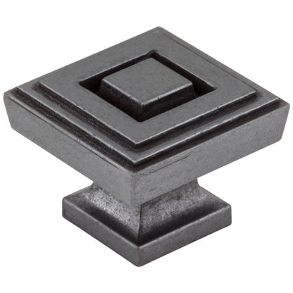 1" Overall Length Satin Nickel Square Delmar Cabinet Knob