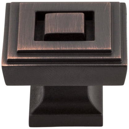 1" Overall Length Satin Nickel Square Delmar Cabinet Knob