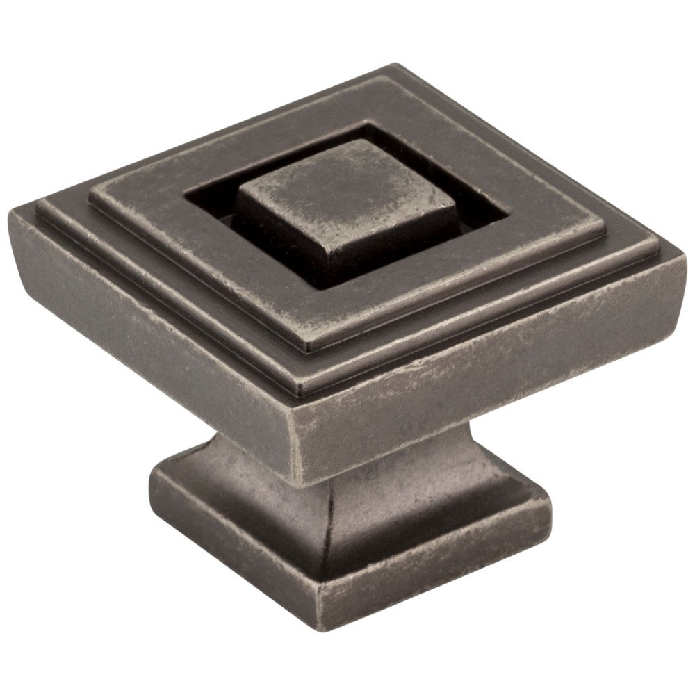 1" Overall Length Satin Nickel Square Delmar Cabinet Knob