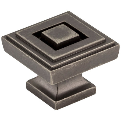 1" Overall Length Satin Nickel Square Delmar Cabinet Knob