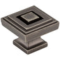1" Overall Length Satin Nickel Square Delmar Cabinet Knob