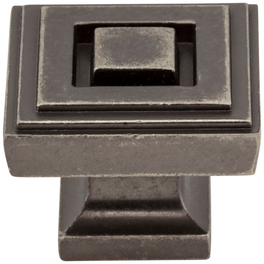 1" Overall Length Satin Nickel Square Delmar Cabinet Knob