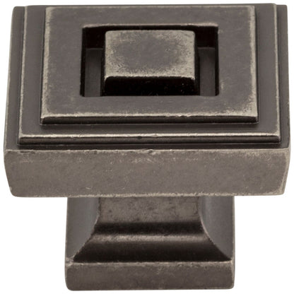 1" Overall Length Satin Nickel Square Delmar Cabinet Knob